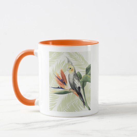 Mug Feuilles de palmiers à oiseaux noirs (Gauche)