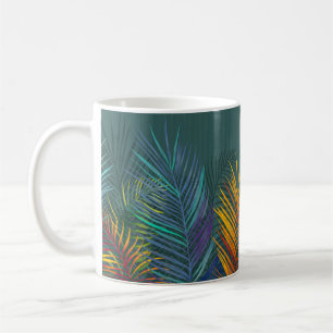 Mug Feuilles de palmiers de couleur tropicale. Feuille