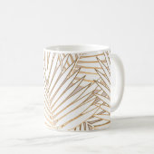 Mug Feuilles de palmiers dorés : art déco. (Devant droit)
