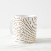 Mug Feuilles de palmiers dorés : art déco. (Devant gauche)