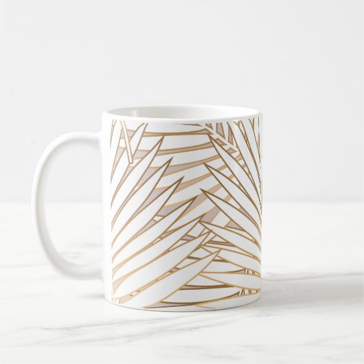 Mug Feuilles de palmiers dorés : art déco. (Gauche)