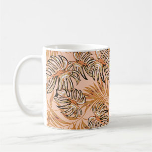 Mug Feuilles de palmiers tropicaux, jungle. Patte flor