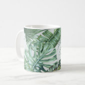 Mug Feuilles de palmiers tropicaux, monstère, feuille  (Devant gauche)