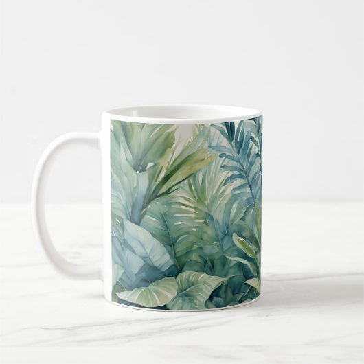 Mug Feuilles de palmiers tropicaux Plantes intérieurs (Gauche)