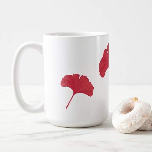 Mug Feuilles de Red Ginkgo (Avec donut)