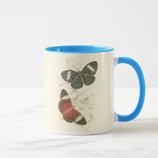 Mug Feuilles de Sepia avec papillons colorés (Droite)