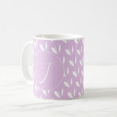 Mug Feuilles de silhouette blanche initiale personnali (Devant gauche)