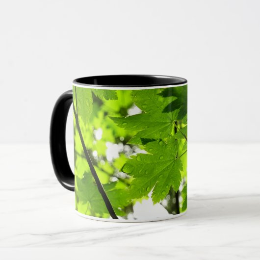 Mug Feuilles d'érable avec Raindrops (Devant gauche)