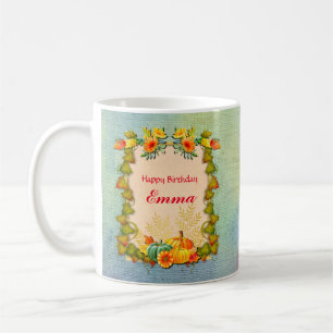 Mug Feuilles d'érable, Citrouilles et fleurs dynamique