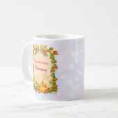 Mug Feuilles d'érable, citrouilles et fleurs vibrantes (Devant gauche)