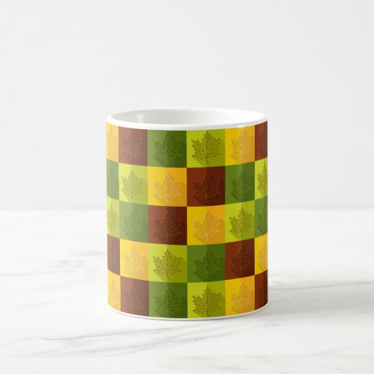 Mug Feuilles d'érable d'automne, brun et vert (Centre)