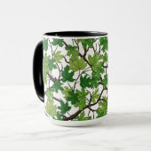 Mug Feuilles d'érable sur fond blanc (Devant gauche)