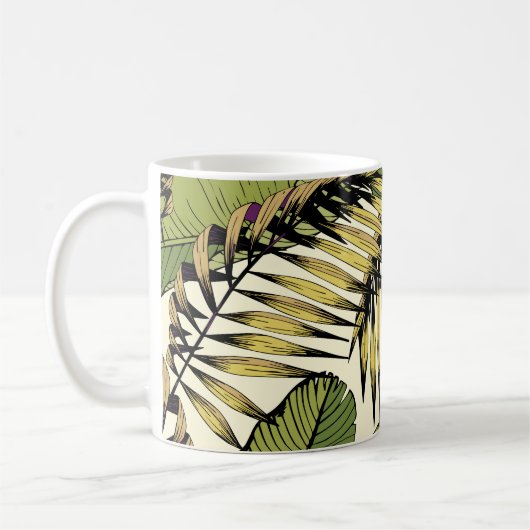 Mug Feuilles d'été, branches, patte décorative sans so (Gauche)