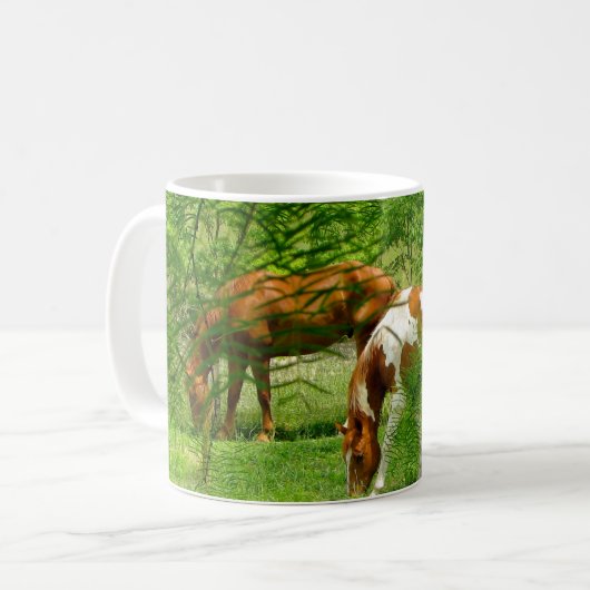 Mug Feuilles d'été des chevaux (Devant gauche)