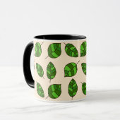 Mug Feuilles d'été Motif de la feuille verte sur n'imp (Devant gauche)