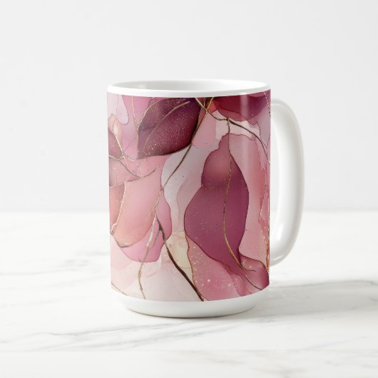 Mug Feuilles d'or rose (Devant droit)