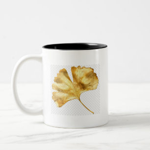 Mug Feuilles Dorées – Tasse Botanique Élégante au