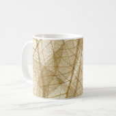 Mug Feuilles en dentelle beige crème pâle (Devant gauche)