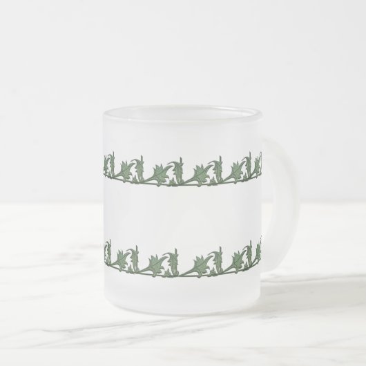 Mug - Feuilles en fer à angle vert (Devant droit)