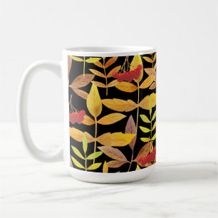 Mug Feuilles et baies d'automne Arrière - plan noir
