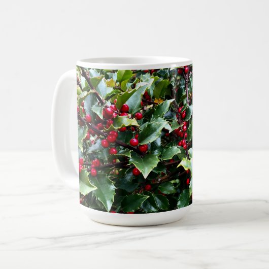 Mug Feuilles et baies de houx (Devant gauche)