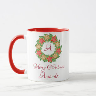 Mug Feuilles et biscuits étoile noël