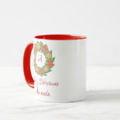 Mug Feuilles et biscuits étoile noël (Devant gauche)