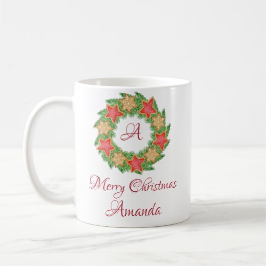 Mug Feuilles et biscuits étoile noël (Gauche)
