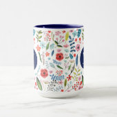 Mug Feuilles et fleurs colorées en Motif botanique V3 (Centre)