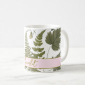 Mug Feuilles et fleurs luxuriants modernes (Devant droit)