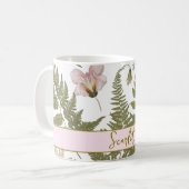 Mug Feuilles et fleurs luxuriants modernes (Devant gauche)