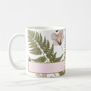 Mug Feuilles et fleurs luxuriants modernes