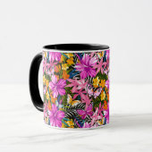 Mug feuilles et fleurs tropicaux (Devant gauche)