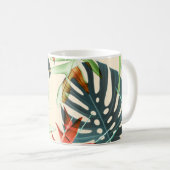 Mug Feuilles et fleurs tropicaux : Motif dynamique (Devant droit)