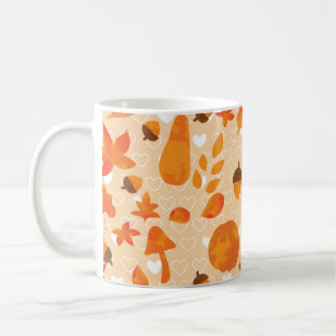 Mug Feuilles et noix d'automne. Belle main de nature d