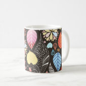 Mug Feuilles et oiseaux d'automne. (Devant droit)