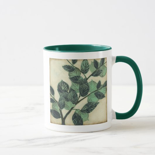 Mug Feuilles et succursales sur Arrière - plan de crèm (Droite)