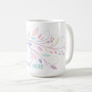 Mug Feuilles Florales Délicates