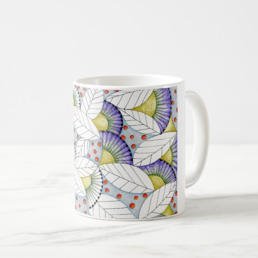 Mug Feuilles géométriques Whimsy (Devant droit)