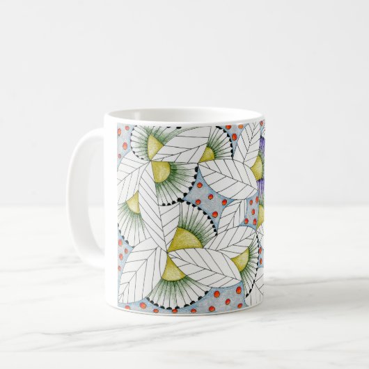 Mug Feuilles géométriques Whimsy (Devant gauche)