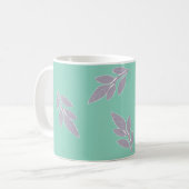 Mug Feuilles gris sur vert (Devant gauche)