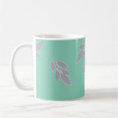 Mug Feuilles gris sur vert (Gauche)