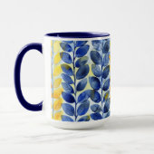 Mug Feuilles jaune et bleu (Gauche)