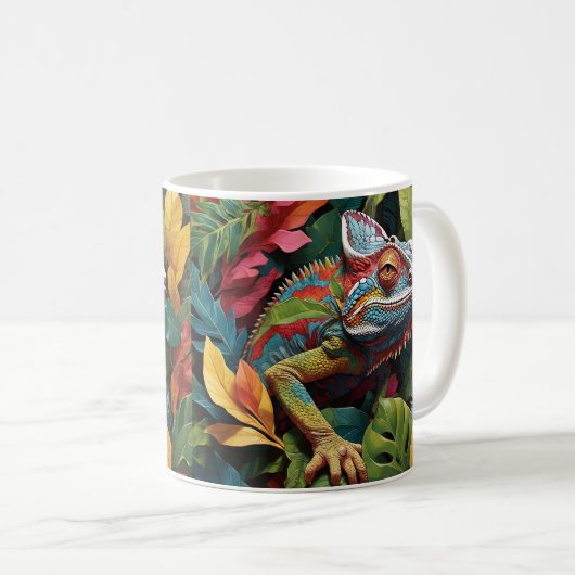 Mug Feuilles Lizard et couleur (Devant droit)
