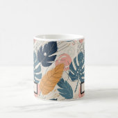 Mug Feuilles modernes Boho Tropical Abstrait (Centre)
