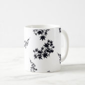 Mug Feuilles noirs et blancs (Devant droit)