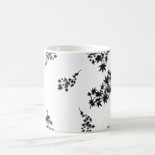 Mug Feuilles noirs et blancs (Centre)