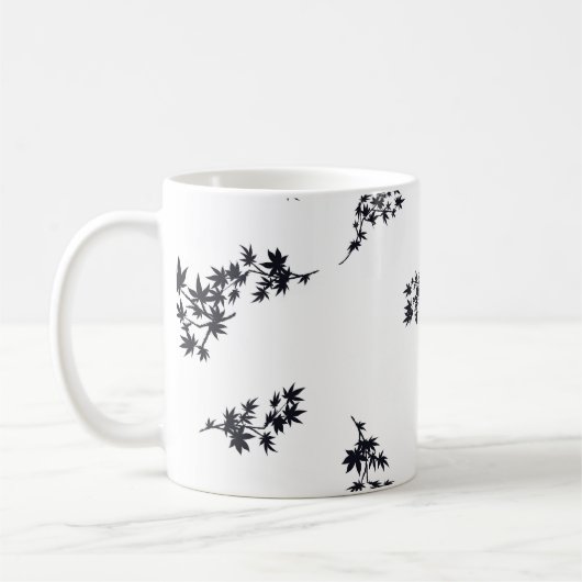Mug Feuilles noirs et blancs (Gauche)