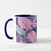 Mug Feuilles pastel sur Arrière - plan foncé (Gauche)