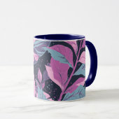 Mug Feuilles pastel sur Arrière - plan foncé (Devant droit)
